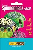 DECOCINO Halloween Oblaten Spinnennetze mit 3D-Effekt (12Stk.) - Torten- Kuchen- Muffin- Cupcake- - -Deko aus Esspapier
