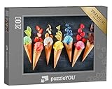 puzzleYOU: Puzzle 2000 Teile „Süße Eiscreme wie Schokolade, Zitrone, Limette, Mandel, Erdbeeren, Vanille“ – aus der Puzzle-Kollektion Candybar