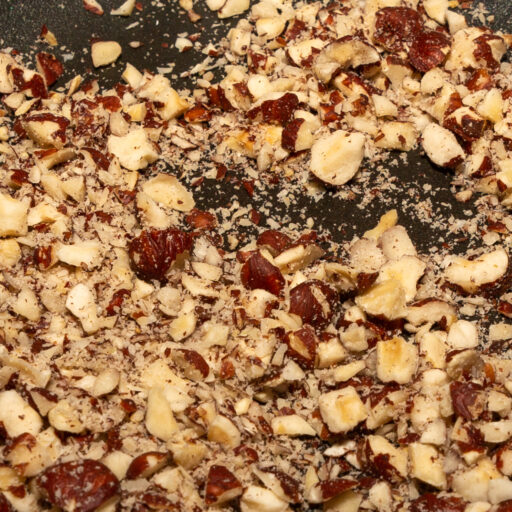 Roast chopped nuts