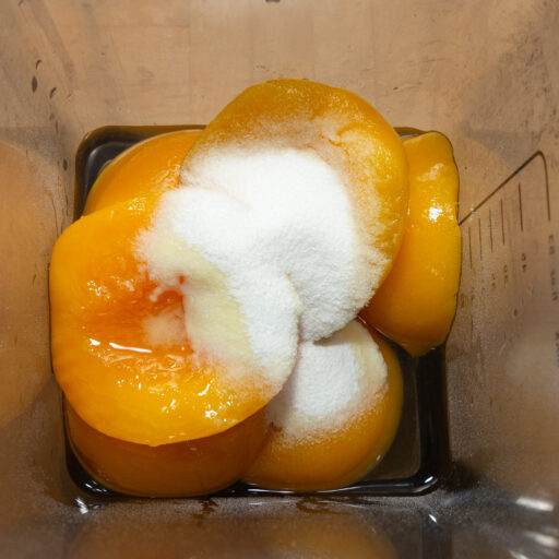 Mix the peaches well with remaining ingredients (as described in the recipe).