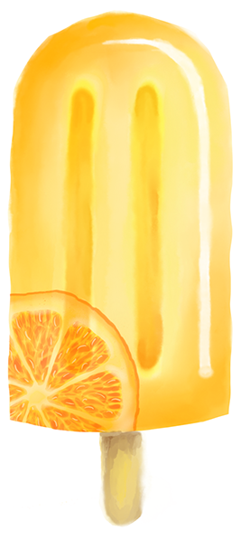 Orangen-Popsicle mit ProCreate gemalt.