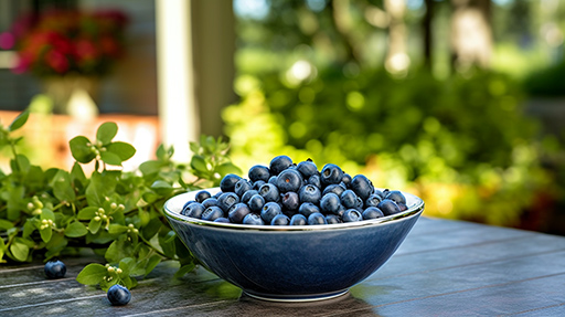 Frische Blaubeeren für ein Blueberry-Variegato.