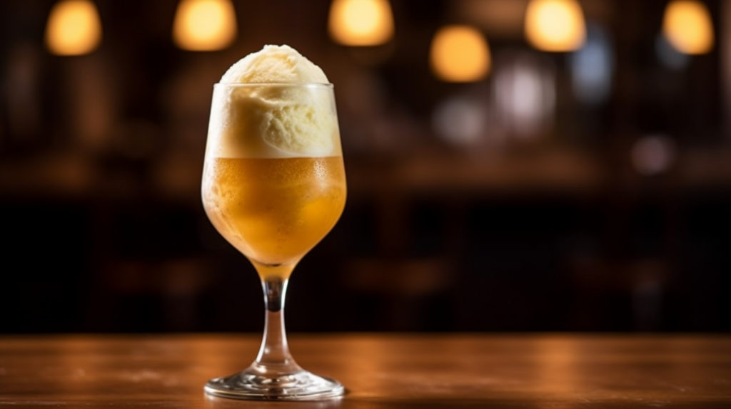 Radler sorbet or Alster sorbet served in style in a beer glass. It is a special eye-catcher if some Radler is poured into the glass beforehand.