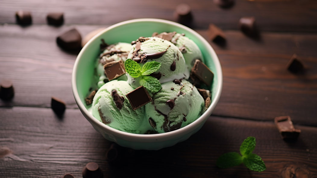 After-Eight ice cream: refreshing chocolate mint ice cream 