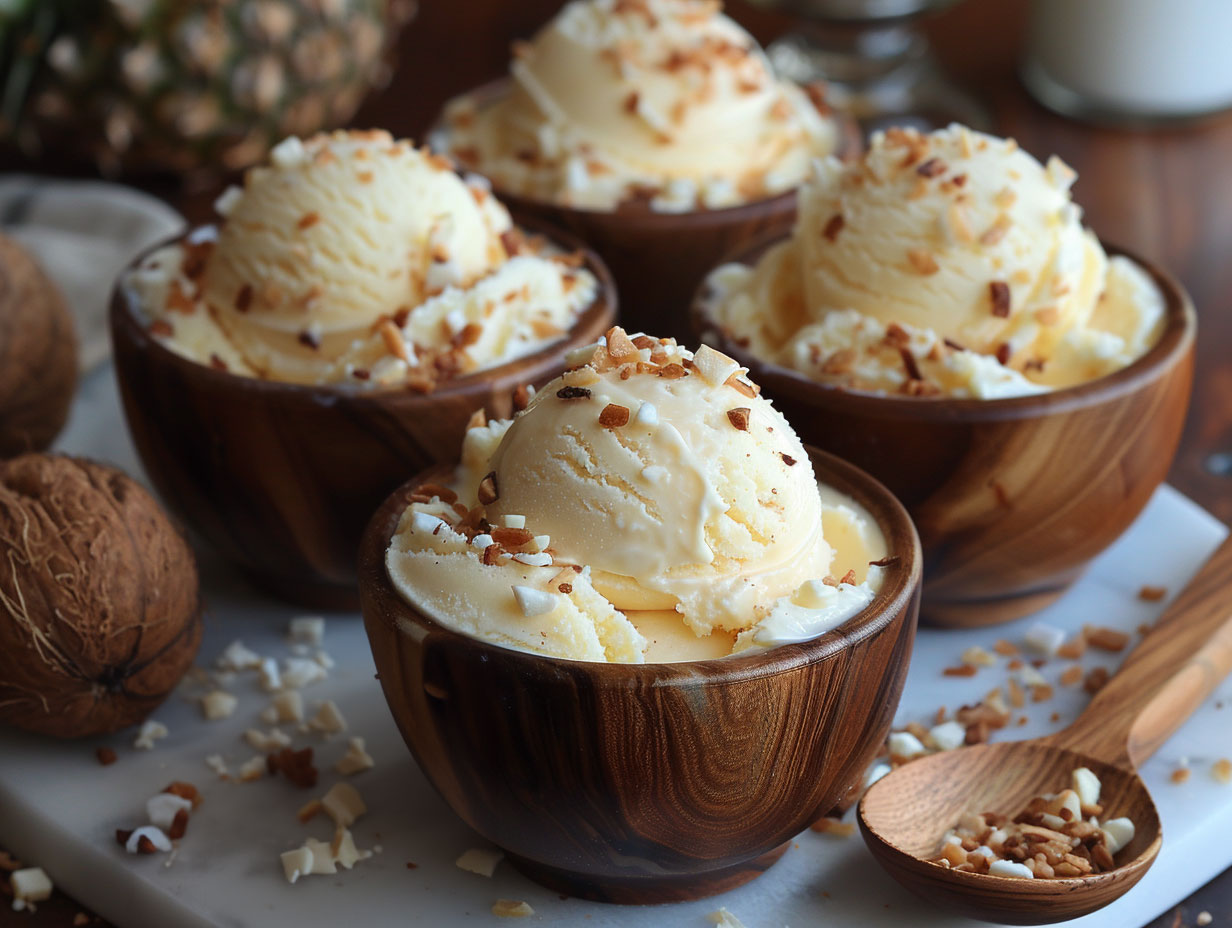 Pina colada ice cream: Caribbean summer feeling - eis-macher.de